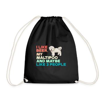 Maltipoo Hund - Turnbeutel - Schwarz - Vorne