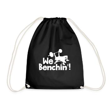 Wir Benchin Powerlifter Benchpress Gym Training - Turnbeutel - Schwarz - Vorne