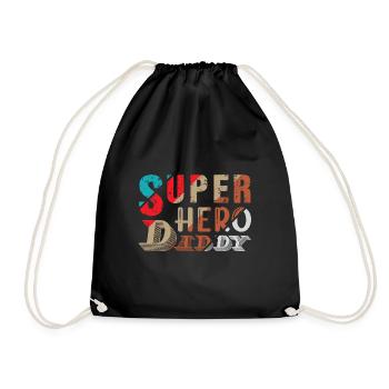 Supper Hero Dad - Drawstring Bag - black - Front