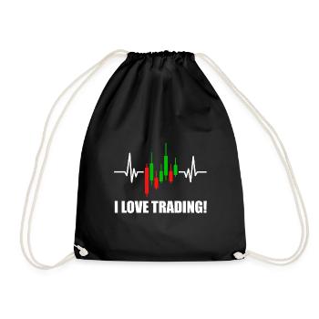 I Love Trading Heartbeat Chart for Day Trader - Turnbeutel - Schwarz - Vorne