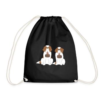 St. Bernard St. Bernard Dog Dog - Drawstring Bag - black - Front