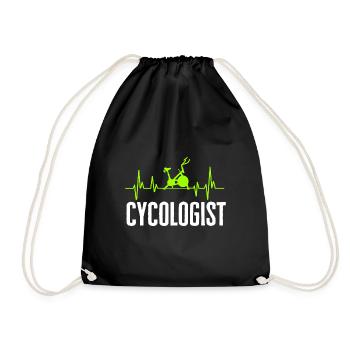 Indoor Cycling Bike Workout - Drawstring Bag - black - Front