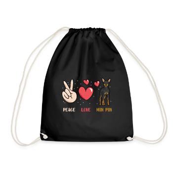 Miniature Pinscher Rehpinscher Min Pin Dog - Drawstring Bag - black - Front