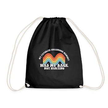 Funny Old People Meme My Favorite Childhood - Drawstring Bag - black - Front