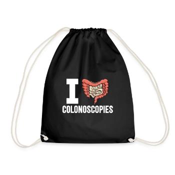 Gastroenterologie Endoskopie Koloskopie - Turnbeutel - Schwarz - Vorne