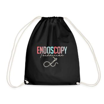 Gastroenterologie Endoskopie Koloskopie - Turnbeutel - Schwarz - Vorne