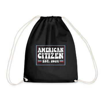 American Citizen Est 2024 US Flag Naturalized - Turnbeutel - Schwarz - Vorne