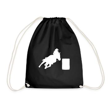 Cheval de course de barils de rodéo - Sac de sport léger - noir - Devant
