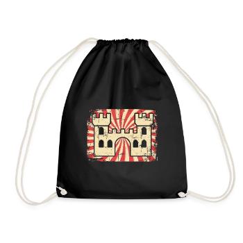 castle - Drawstring Bag - black - Front