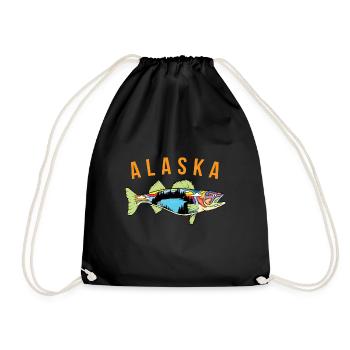 Alaska State Pride T Shirt Alaska Walleye Fisherme - Sac de sport léger - noir - Devant