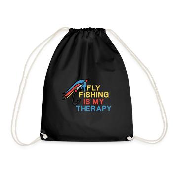La pêche comme thérapie Angler Trout Ironic Quote - Sac de sport léger - noir - Devant