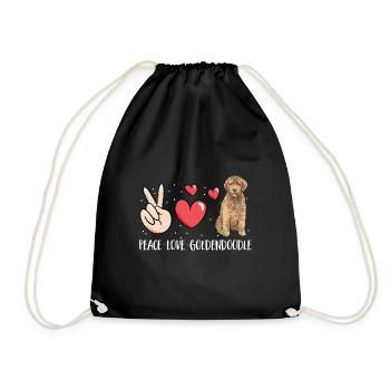 Goldendoodle Doodle Dog - Drawstring Bag - black - Front
