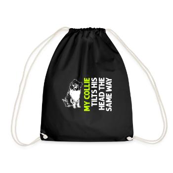 Collie à poil long Collie rugueux Chien - Sac de sport léger - noir - Devant