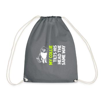 Longhair Collie Rough Collie Dog - Drawstring Bag - grey - Front