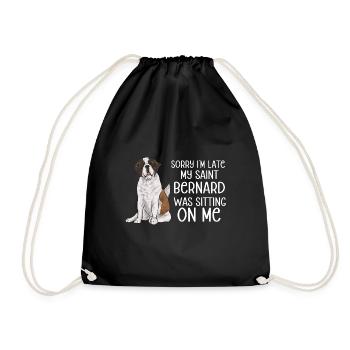 St. Bernard St. Bernard Dog Dog - Drawstring Bag - black - Front
