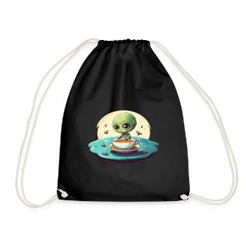 Green Alien Coffee Coffee Drinker - Drawstring Bag - black - Front