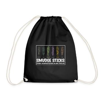 Sage Smudge Sticks Spiritual Healing Prayer Pagan - Drawstring Bag - black - Front