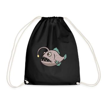 Poisson-grenouille Pêcheur en haute mer Pêcheur à la ligne - Sac de sport léger - noir - Devant