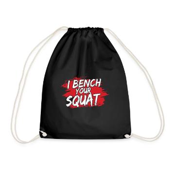 Je Banc Votre Squat Drôle Séance D’entraînement Gym - Sac de sport léger - noir - Devant