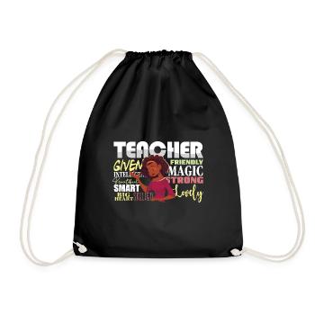 HBCU Teacher Afro Historically Black College - Turnbeutel - Schwarz - Vorne