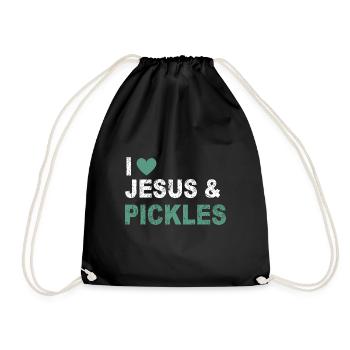 Jesus Lustige Gurke Liebhaber Zitat Spruch Humor - Turnbeutel - Schwarz - Vorne