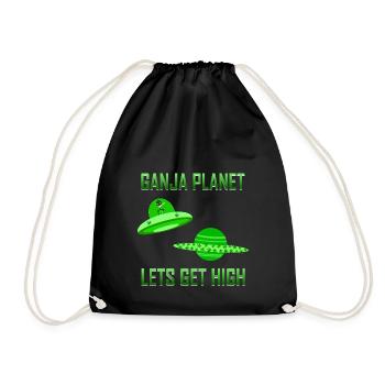 Cannabis Alien High - Turnbeutel - Schwarz - Vorne