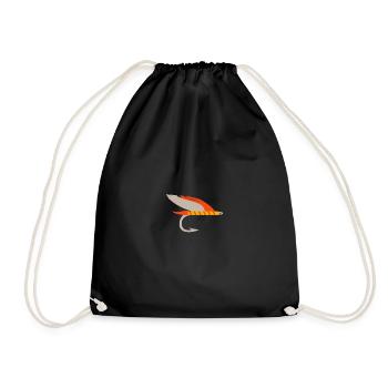 Fly fishing fly fly fishing symbol nymph - Drawstring Bag - black - Front