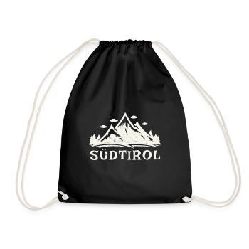 Südtirol, Berge, Heimat, Dolomiten Geschenkidee - Turnbeutel - Schwarz - Vorne