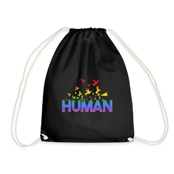 Love Human Rainbow Gay Pride - LGBT - Drawstring Bag - black - Front