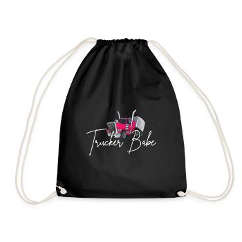 LKW Fahrerin Trucker Babe Fernfahrer Geschenk - Turnbeutel - Schwarz - Vorne