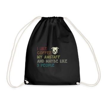 American Staffordshire Bull Terrier Staffy Dog - Drawstring Bag - black - Front