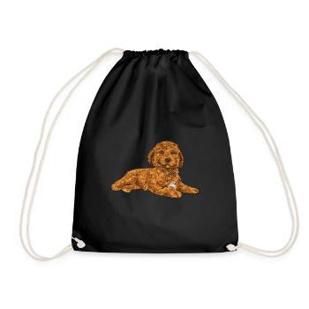 Cavapoo Capoodle Cavoodle Dog Gift - Drawstring Bag - black - Front