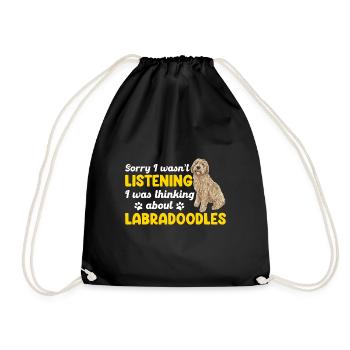 Labradoodle Hund - Turnbeutel - Schwarz - Vorne