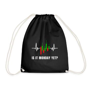 Is it Money Yet funny Trading Quotes Trader - Drawstring Bag - black - Front