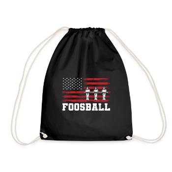 Cool American Flag Table Soccer Fan USA Foosball - Drawstring Bag - black - Front