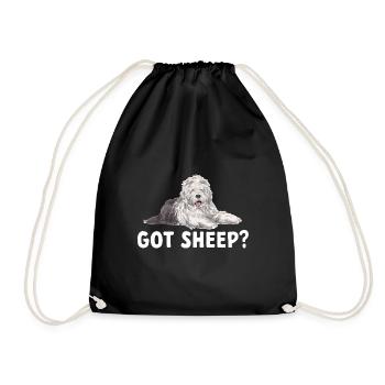 Old English Sheepdog Sheepie Bobtail - Drawstring Bag - black - Front