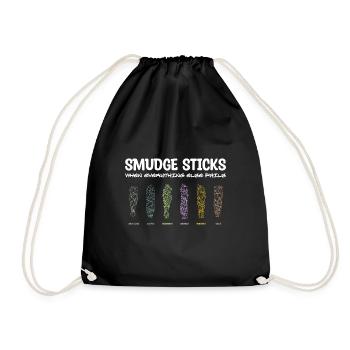 Sage Smudge Sticks Spiritual Healing Prayer Pagan - Drawstring Bag - black - Front
