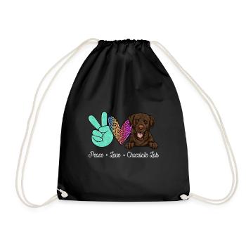 Chocolate Labrador Retriever Hund - Turnbeutel - Schwarz - Vorne