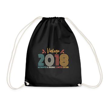 Geburtstag 2018 Geburtstag 2018 Retro - Turnbeutel - Schwarz - Vorne