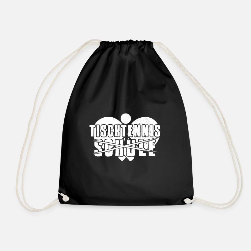 Table tennis instead of school Table tennis - Drawstring Bag - black