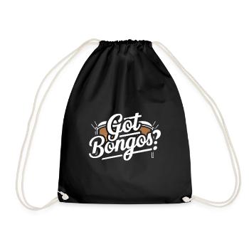 Bongo Musik Geschenk - Turnbeutel - Schwarz - Vorne
