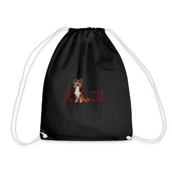 Heartbeat Gift for Dogs - Drawstring Bag - black - Front