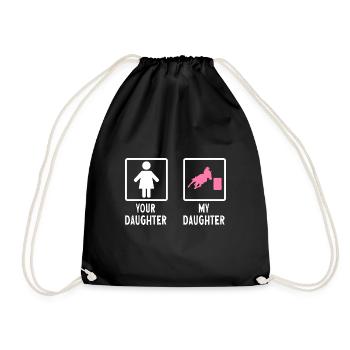 Cheval de course de barils de rodéo - Sac de sport léger - noir - Devant