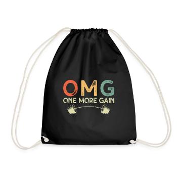 Fitness Motivation Bodybuilder One More Gain - Drawstring Bag - black - Front