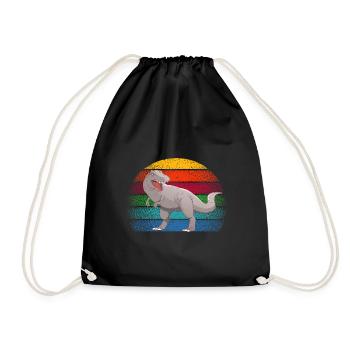 Colorful carnivorous dinosaur - Drawstring Bag - black - Front