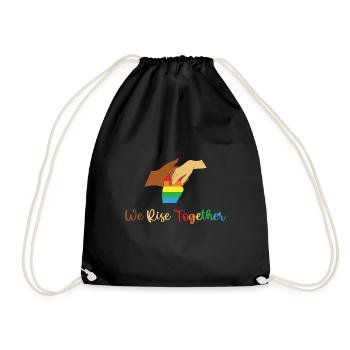 LBGT Flag Gay Pride Human Nous nous levons togheter - Sac de sport léger - noir - Devant
