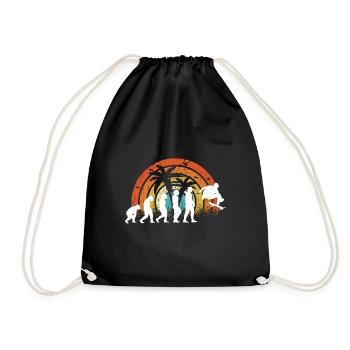 Evolution Skateboarding Skate Retro Streetwear - Drawstring Bag - black - Front