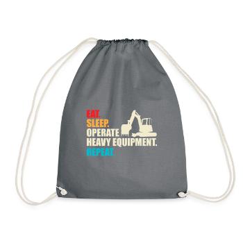 Construction machinery operator Excavator driver Excavator driver Construction workers - Drawstring Bag - grey - Front