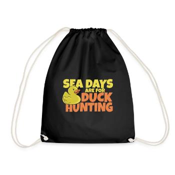 Cruise Vacation Sea Days Are For Duck Hunting - Drawstring Bag - black - Front