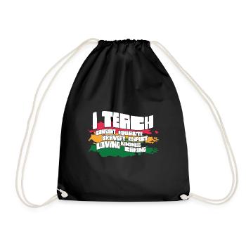 i I Teach Confident Bravery Equality Teacher Future - Drawstring Bag - black - Front